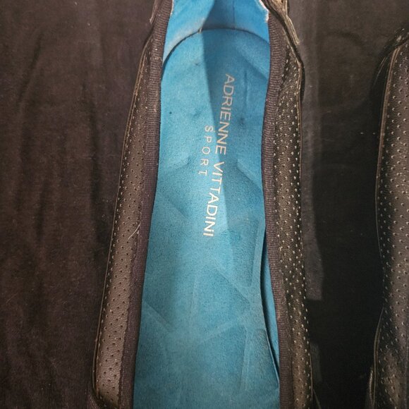 Vintage Adrienne Vittadini Sport Muzi Ballet Flats in black Faux leather Size 8 - Picture 3 of 4